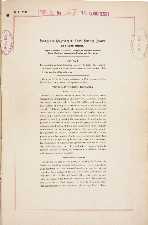 National Industrial Recovery Act