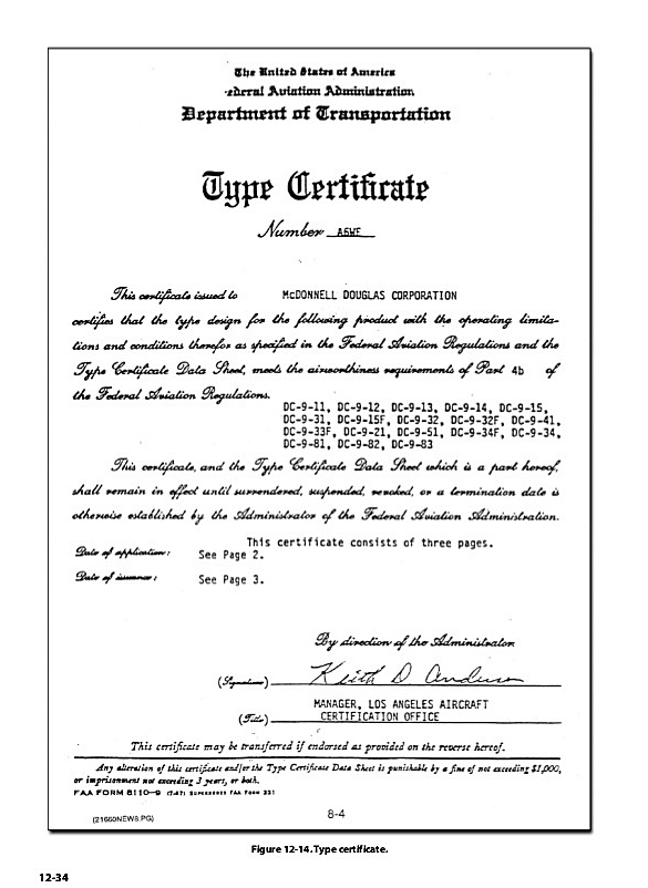 type certificate