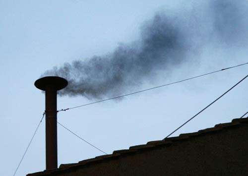 black smoke and white smoke