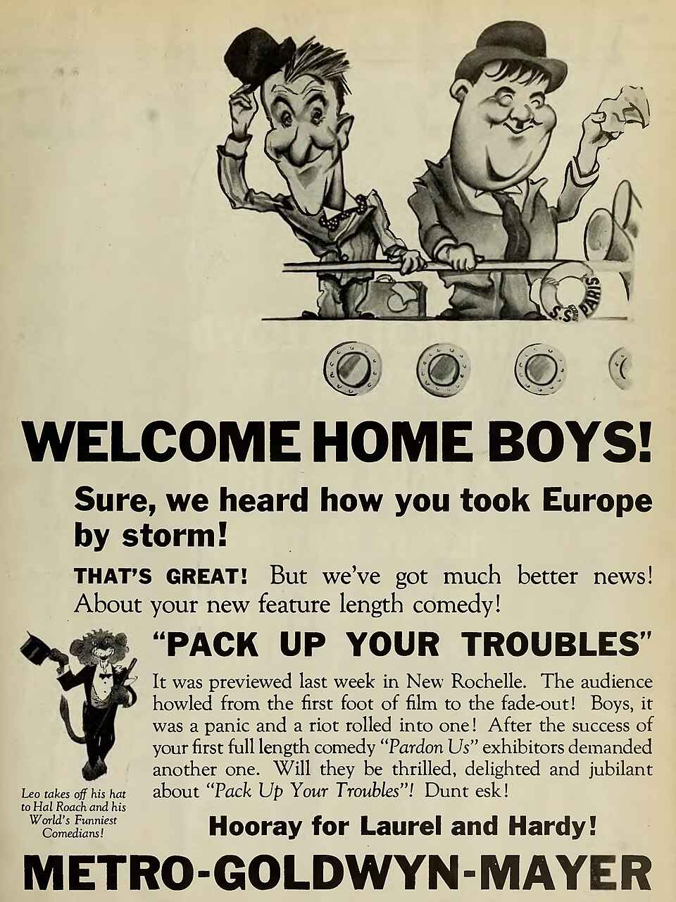 Pack Up Your Troubles