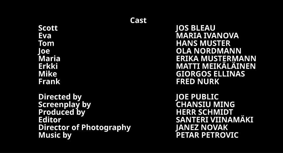 closing credits